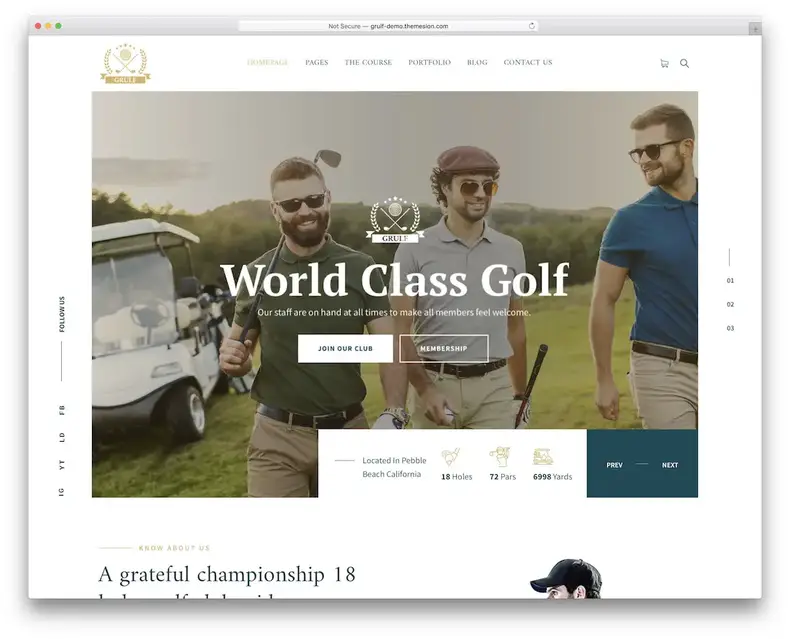 wordpress golf thème grulf