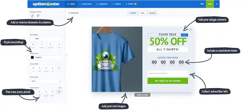 OptinMonster: أداة السحب والإفلات