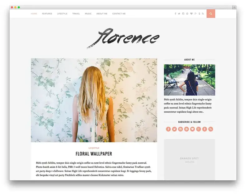 florence - tema blog siap pakai adsense