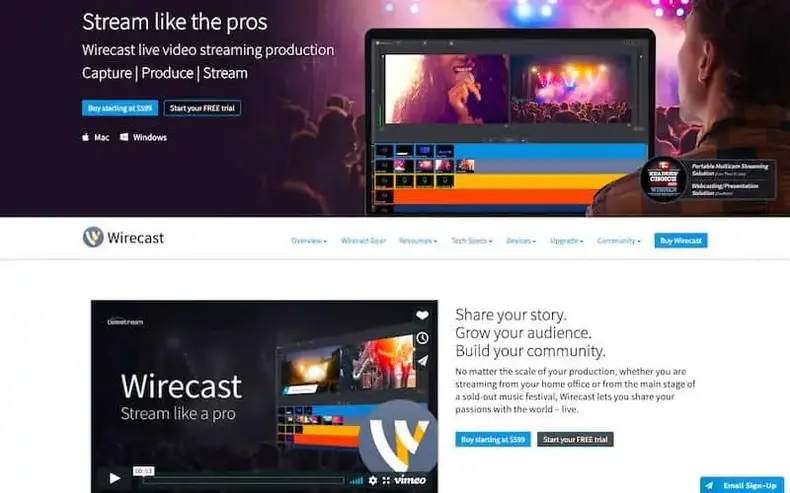 Wirecast - Live video streaming produktion