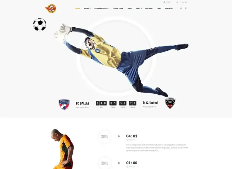 klub sepak bola |  Tema WordPress Tim Sepak Bola