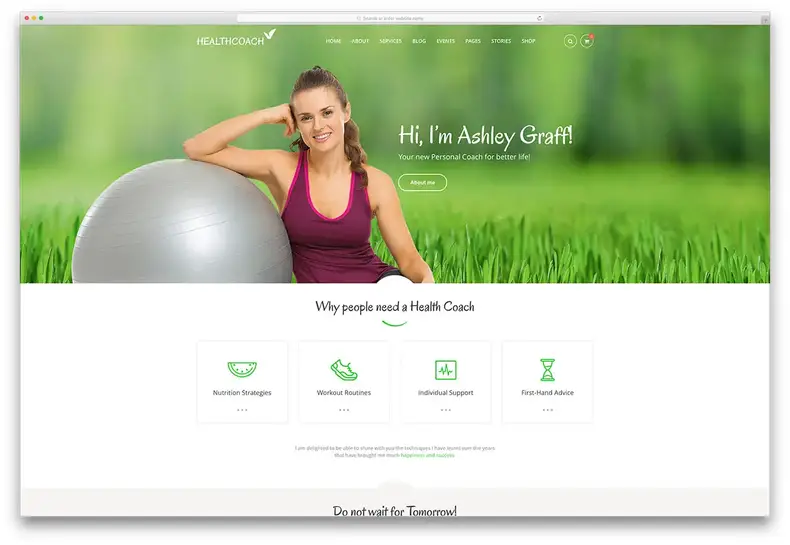 modèle de site Web healthcoach-sports