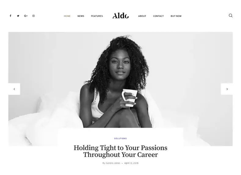 Aldo |  Tema WordPress Blog Gutenberg