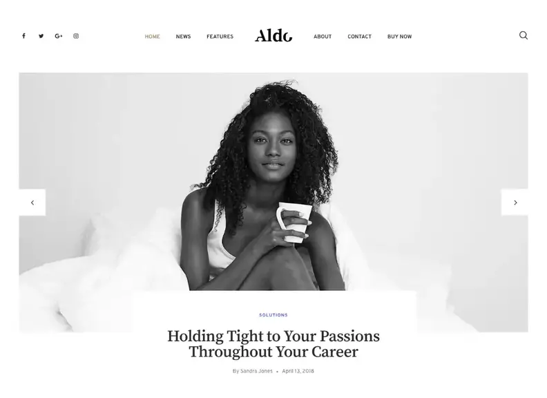 Aldo |  Gutenberg Blog WordPress Teması