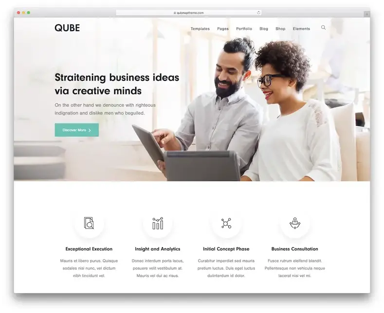 thème wordpress polyvalent qube