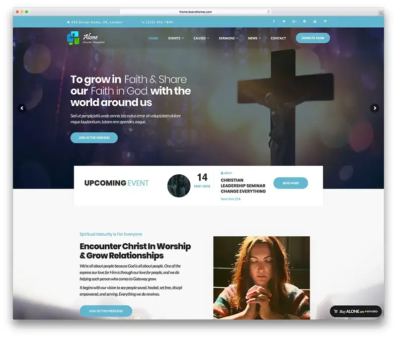 sozinho - tema WordPress para igrejas modernas