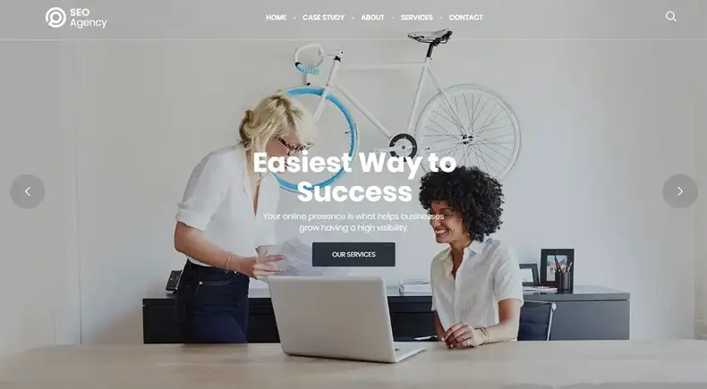 Thème WordPress pour entreprise de référencement dynamique massive