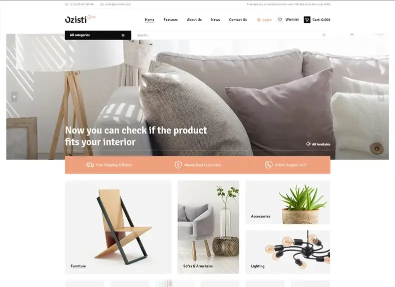 Ozisti |  Un thème WordPress multi-concept WooCommerce pour magasin de réalité augmentée prêt