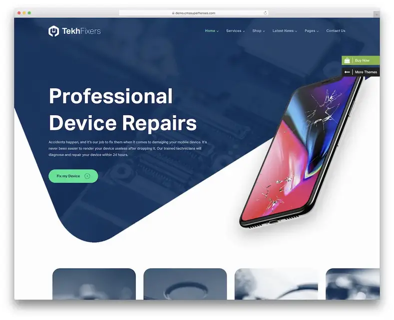 tekhfixers reparación de computadoras tema de wordpress