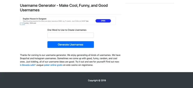 Generatore di nomi utente