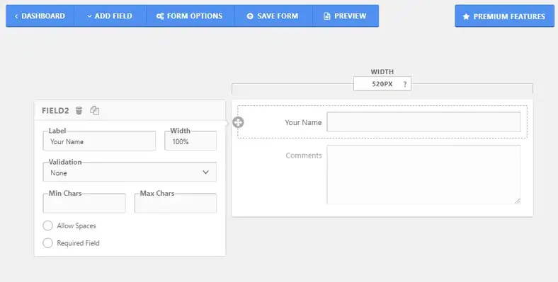 Interface do FormCraft