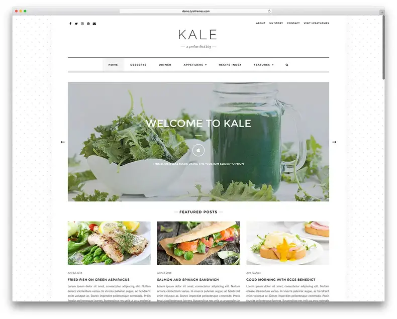 Conception de sites Web de blogs culinaires