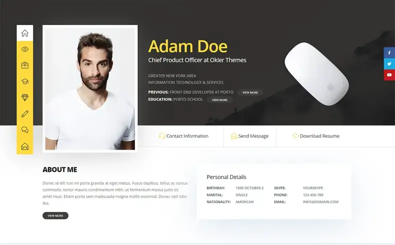 Thème WordPress pour la marque personnelle de Porto