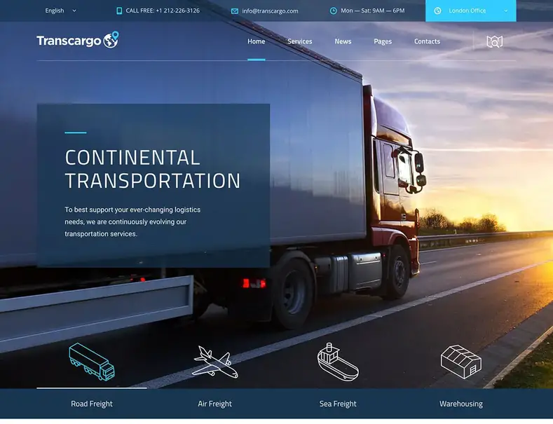 Transcargo-Logistik dan transportasi-WP-Tema