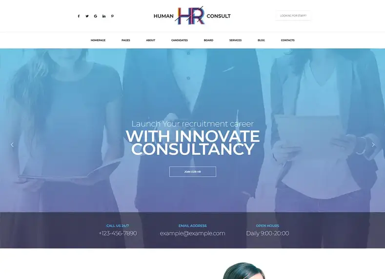 RH Human Consult - Tema WordPress de RH e Recrutamento