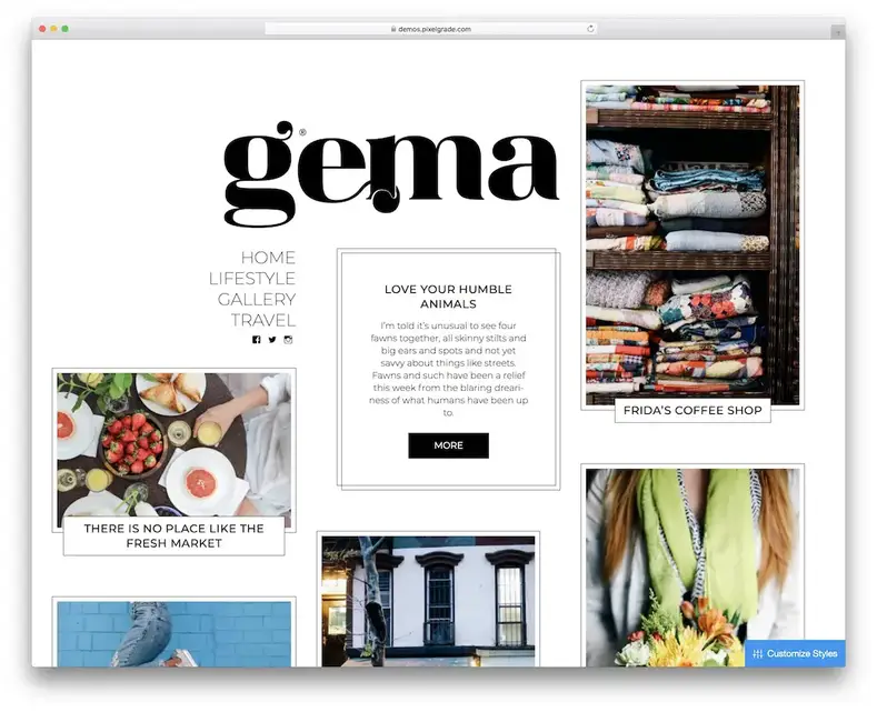 tema wordpress estilo gem pinterest