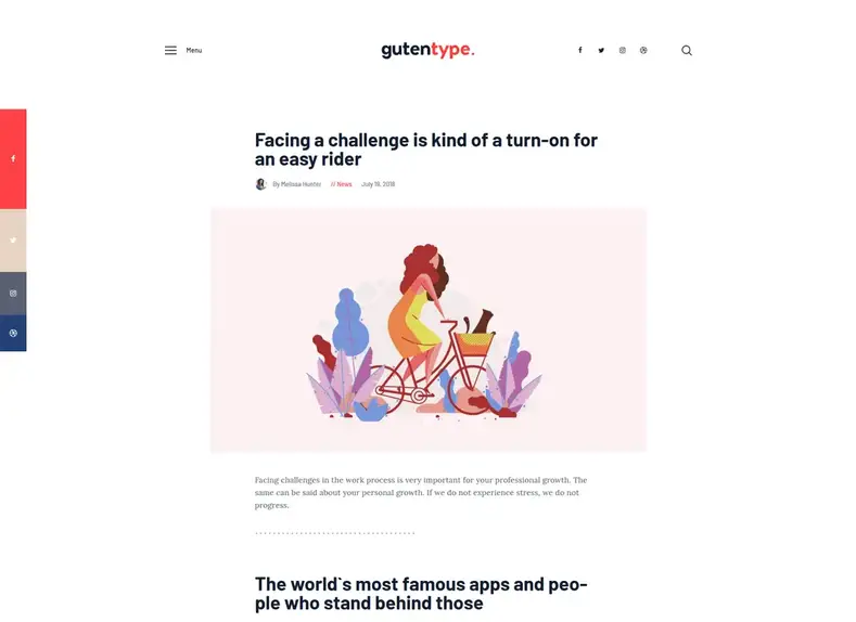 Gutentype |  Thème WordPress 100% Gutenberg pour les blogs modernes
