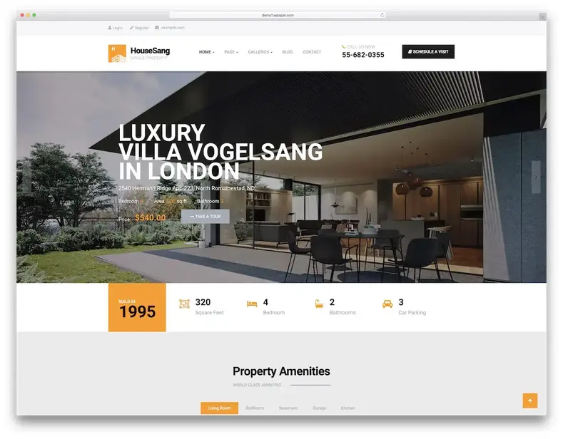 Houseang agente imobiliário tema wordpress