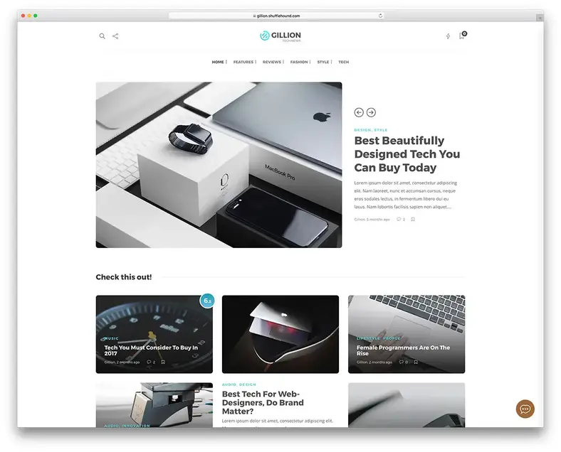 Tema WordPress de blog de tecnologia