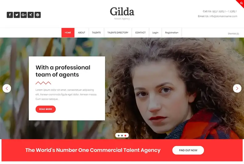 Gilda - Thème WordPress pour acteur