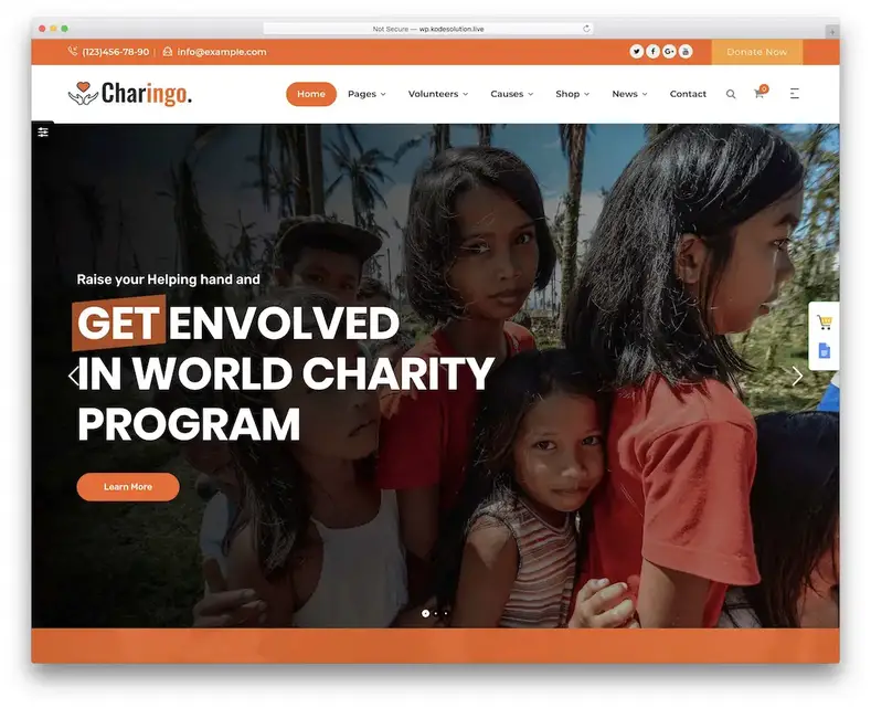 charingo crowdfunding tema wordpress