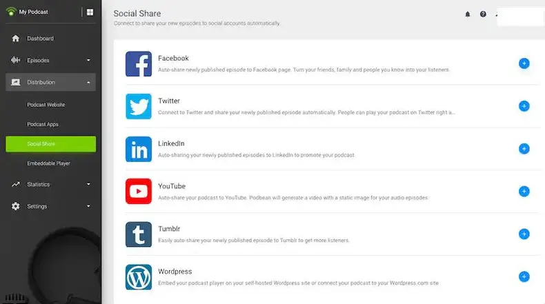 opções de ações sociais podbean