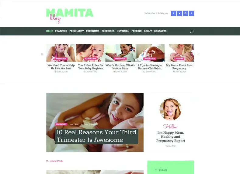 maman |  Thème WordPress pour blog sur la grossesse et la maternité