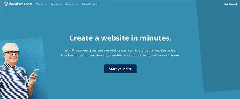 Halaman beranda WordPress.com