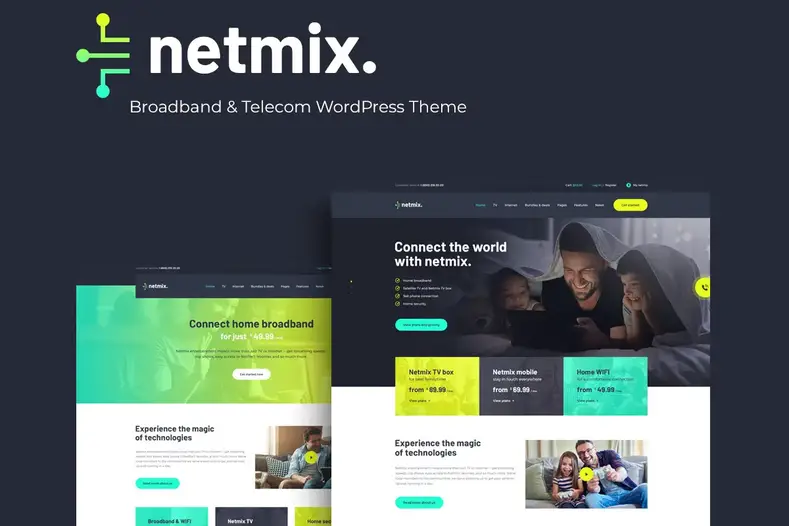 Netmix |  Thème WordPress haut débit et télécommunications