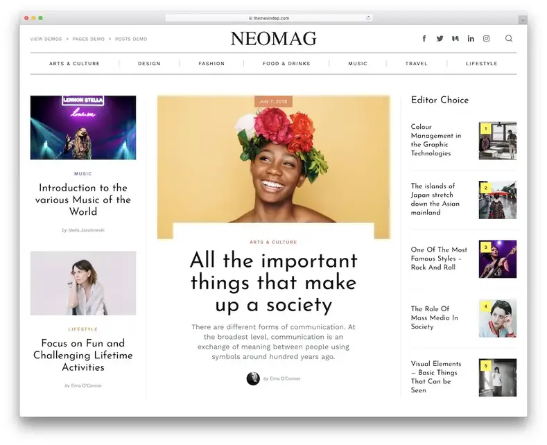thème wordpress du magazine neomag