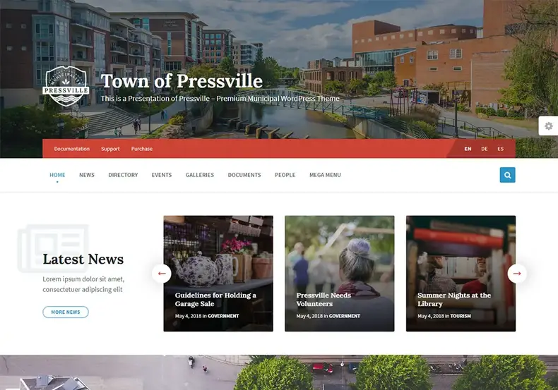 thème WordPress du gouvernement de Presville