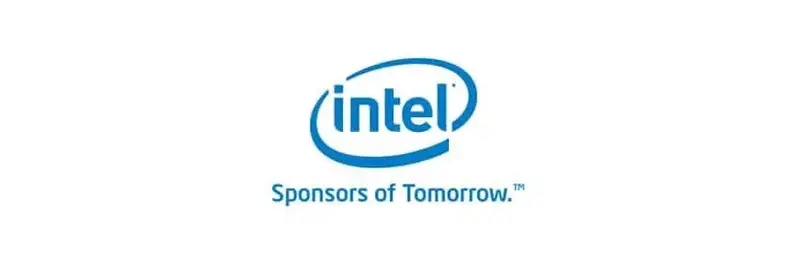 intel logo med slogan