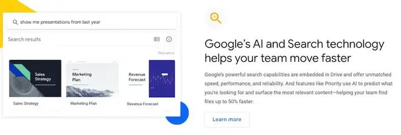 Google Drive kunstig intelligens funktion