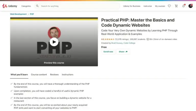 PHP Udemy yang praktis