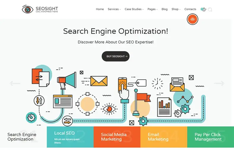 Thème WordPress de l'agence de référencement Seosight