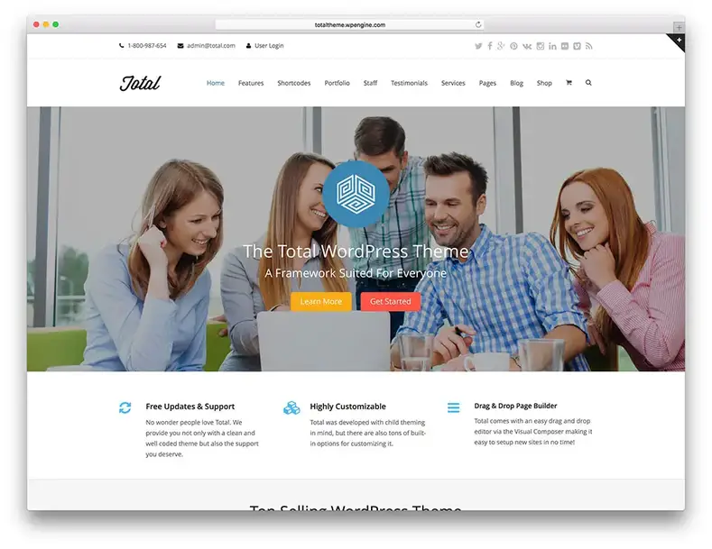 tema de negócios total wordpress