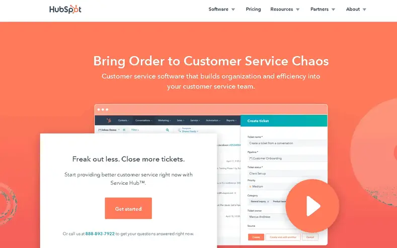Software HubSpot "Help Desk"