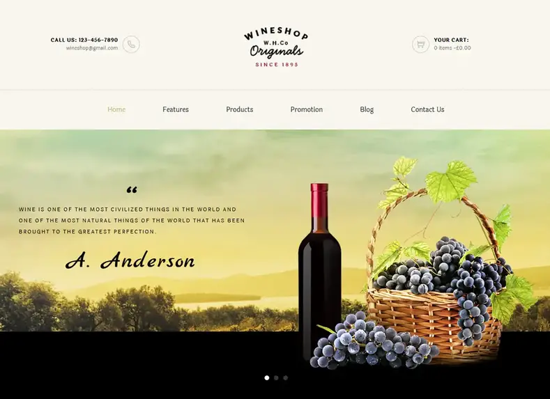 WineShop - Tema WordPress untuk Toko Makanan & Anggur Online