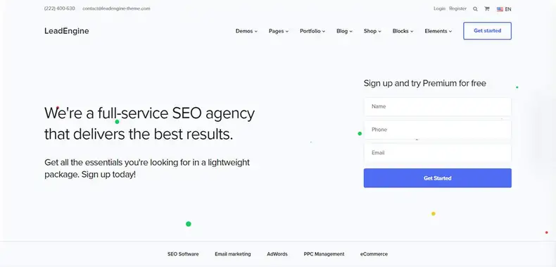 Thème WordPress LeadEngine Business Lead Generation
