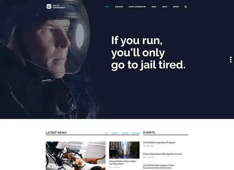 Polisi dan Pemadam Kebakaran |  Tema WordPress untuk polisi dan pemadam kebakaran dan keamanan bisnis
