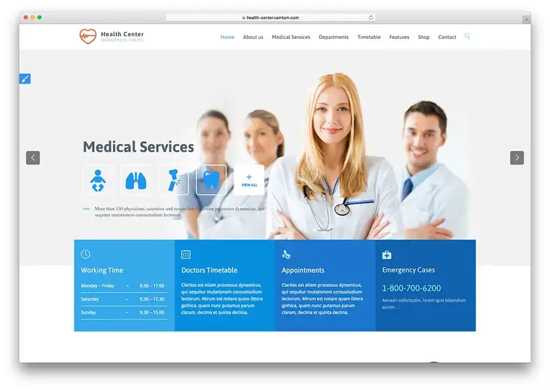centro de saúde com tema médico multiuso