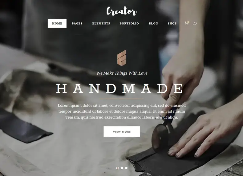 Criador |  Um tema refinado para artesãos artesanais, empresas e lojas