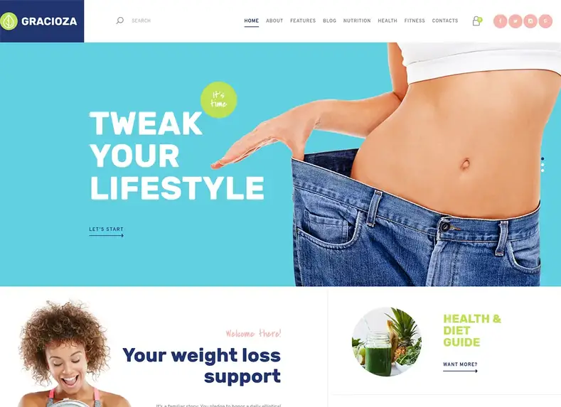 anggun |  Perusahaan Penurunan Berat Badan & Tema WordPress Blog Sehat