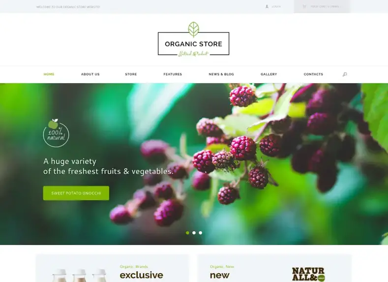Toko Organik |  Makanan Organik & Produk Hijau Tema WordPress + RTL