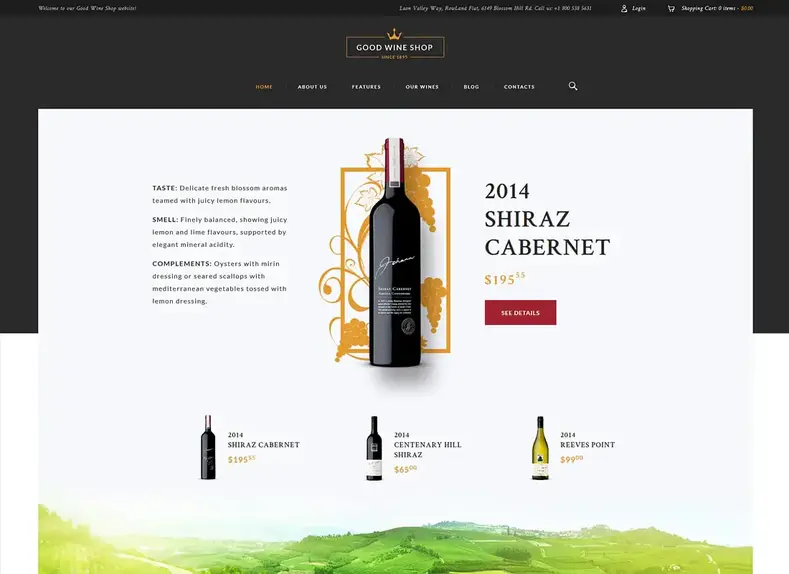 Bon vin |  Thème WordPress de luxe pour Wine House, Winery & Wine Shop