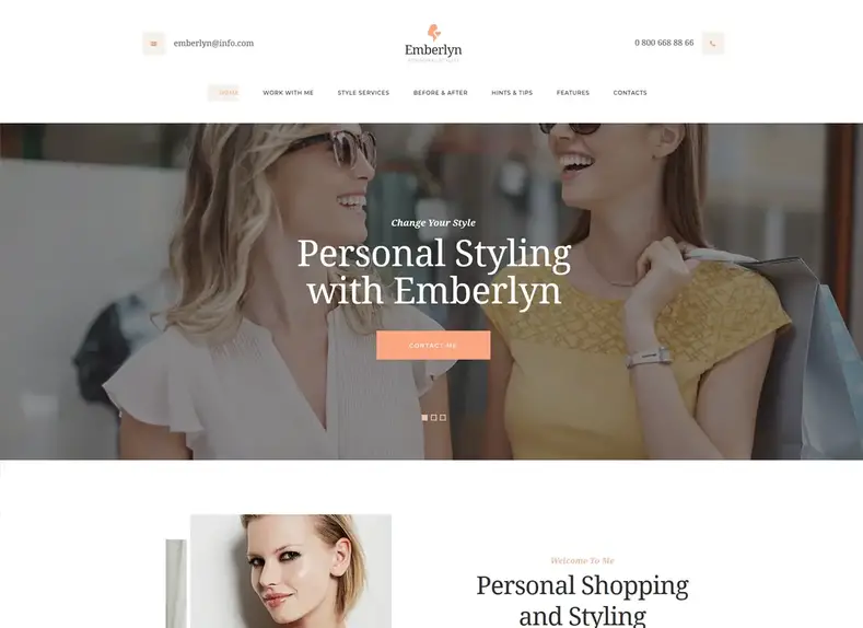 Emberlyn - Thème WordPress pour styliste personnel