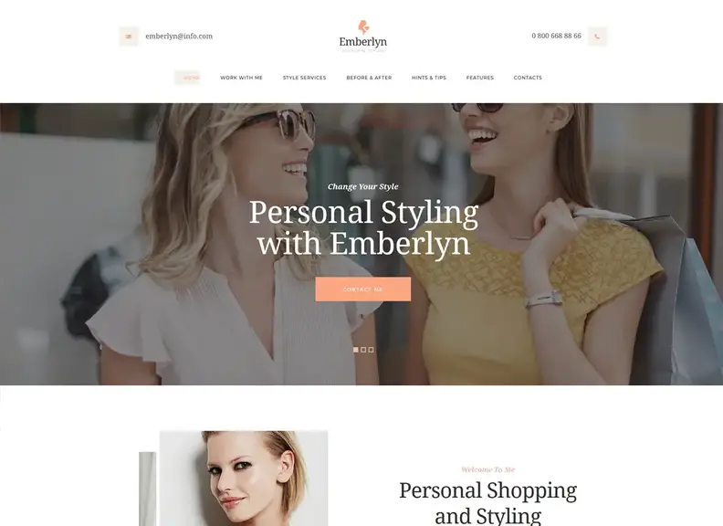Emberlyn - Tema WordPress per stilista personale
