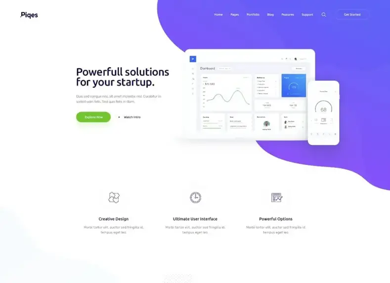 Piques |  Tema WordPress para startups e agências criativas