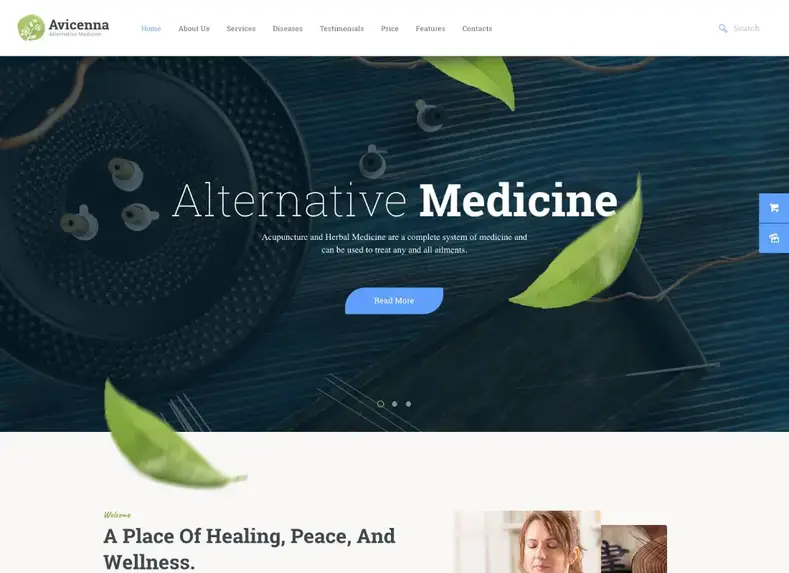 Avicenna |  Tema WordPress di medicina alternativa