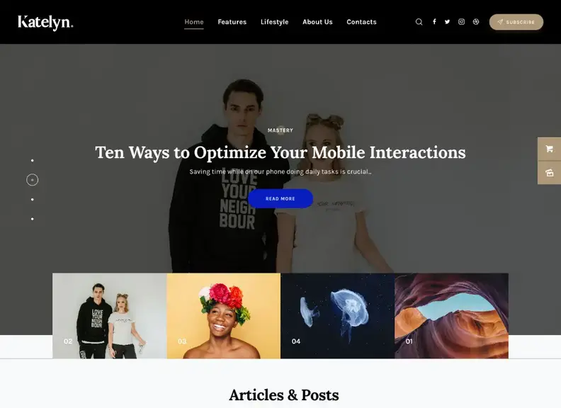 Katelyn |  Gutenberg Blog WordPress Teması